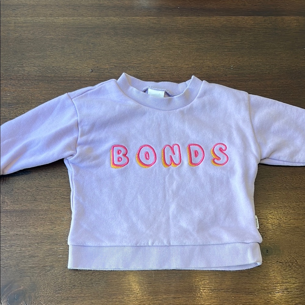 Bonds Lilac Sweatshirt with Pink Lettering